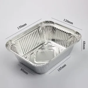 Food Grade 450ml 1lb No. 2 Small Rectangular Aluminum Foil Container for Takeaway
