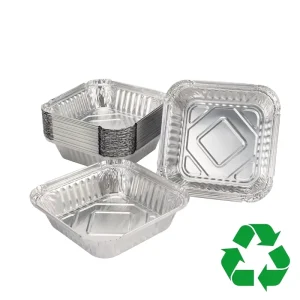 Food-Grade 540ml Square 6×6-Inch Disposable Aluminum Foil Box Recyclable Baking Tray and Cake Pan