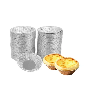 Food Grade 55ml Disposable Round Aluminum Foil Cup for Baking Egg Tart and Pie