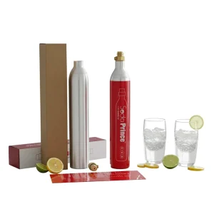 Food Grade 99.99% 425G CO2 Soda Cylinder 0.6L Aluminum CO2 Gas Cylinder with Screw Fitting and Pink Quick-Connect Valve