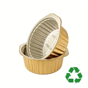 Food Grade Aluminum Foil Bowls with Lids Gold Foil Trays for Soup and Takeaway
