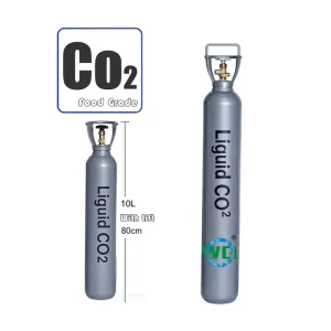 Food Grade CO2 Steel Cylinder Carbon Dioxide Gas Cylinder Model E-1013 150bar Pressure 40L Capacity for Beer Machine/Soda