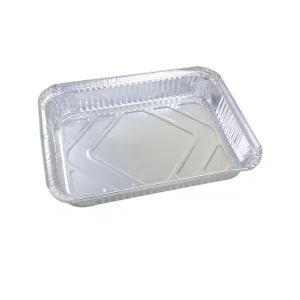 Food Grade Disposable 1800ml PET Aluminum Foil Container with Foil Lid, Pulp-Moulded Rectangle, Model 7003