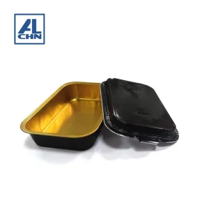 Food Grade Disposable Pulp Moulded 8011 Aluminum Foil Rectangular Baking Tray with Lid