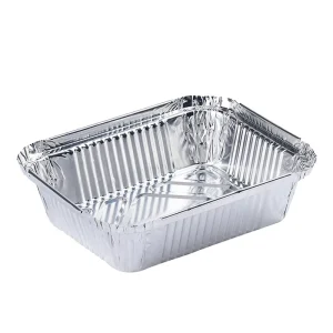 Food Grade Disposable Rectangular Aluminum Foil Containers, 150ml and 200ml, for Food Storage and Baking