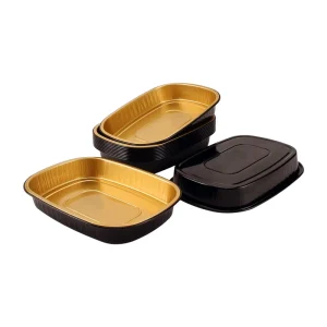 Food Grade Heavy Duty Rectangle Aluminum Foil Food Containers Baking Pan with Custom Colors