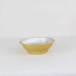 Food Grade Oven Safe Disposable Aluminum Foil Container with Foil Lid, 5.5 Inch, for Takeout Restaurants