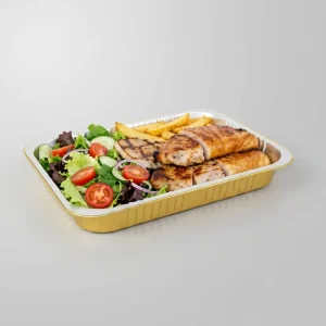 Food Grade Oven Safe Heat Sealable Aluminum Foil Containers with Foil Lid for Rectangle Home Baking Cookies