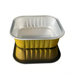 Food Grade Square Aluminum Foil Containers High and Low Temperature Resistant Microwave Safe