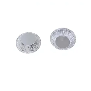 Freezer Oven Safe Aluminum Foil Tart Pan Disposable Round Egg Tart Tin Container with Foil Lid Baking Supplies