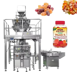 Fully Automatic Gummy Vitamins and Candy Bottle Filling, Packing, and Capping Machine