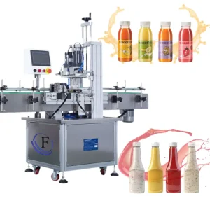 Fully Automatic Single-Head Aluminum and Plastic Lid Capping Machine for Juice and Beverages