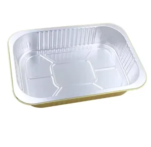 Glossy Square Aluminum Foil Lid Food Grade Disposable High Temperature Resistant Wrinkle Free Container 1250ml