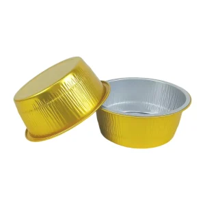 Gold 450ml Round Aluminum Foil Container Thickened Disposable Food Packaging Bowl Oven Safe Takeout Tin Foil Box