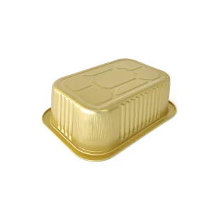 Gold Disposable Rectangular Aluminum Foil Catering Container with PP Tray for Food Storage
