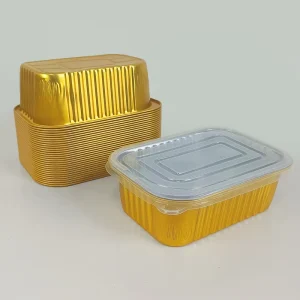 Gold Rectangular Aluminum Foil Bowl, 680ml Thickened Disposable Container for BBQ, Baking, and Cooking