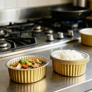 Golden Thick Disposable Aluminum Foil Pan for Baking Hot Pot Soup Catering Takeaway