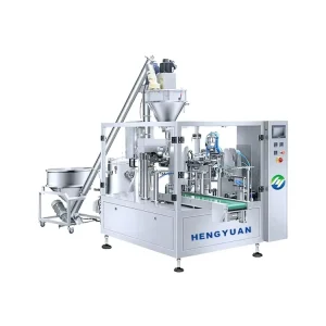 HYRP8 200L P Rotary Automatic Electric PLC Controlled Motor High Speed Premade Pouch Powder Filling Sealing Machine for Food