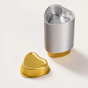Heart-Shaped 100ml Disposable Aluminum Foil Cake Pans with Clear PP Lids