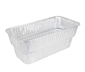 Heatproof Rectangle Aluminum Foil Lid Disposable Food Container Portable Barbecue Grill Box for Home Outdoor Use