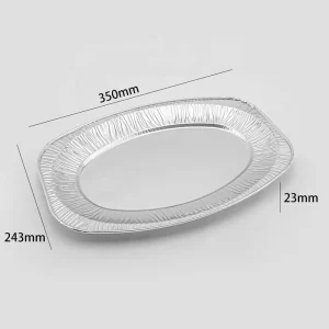 Heavy Duty Disposable Oval Aluminum Foil Tray Restaurant Oven Food Grade Container