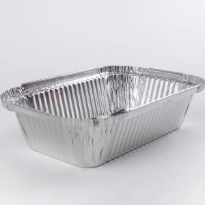Heavy Duty PP Aluminum Foil Disposable Oven Safe Food Container with Foil Lid Rectangle 1100ml for Takeout Catering