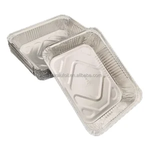 Heavy Duty Rectangular Disposable Aluminum Foil Food Container for Catering and Food Delivery