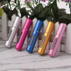 High End Portable 10ml Perfume Dispenser Bottle Exquisite Mini Refillable Metal Empty Bottle with Hot Stamping Surface