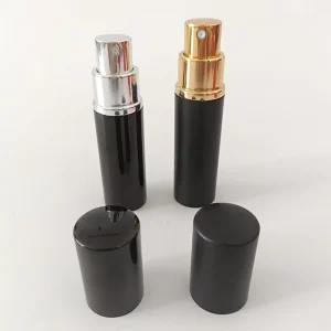 High Quality Colorful Empty 5 Ml 10 Ml Refillable Aluminium Metal Perfume Bottles Black Atomizer