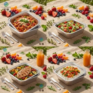 High Quality Disposable Aluminum Foil Container Rectangular Tin Foil Box for BBQ Grill Baking Meal Prep