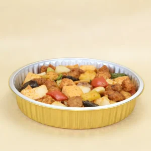 High-Temp Resistant Aluminum Foil Container with PET Lid, Oven Safe, for Food Processing, 4000ML