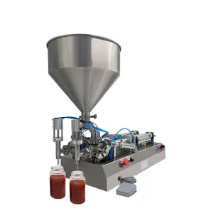 High-Viscosity Filling Machine with 304 Stainless Steel Surface Hopper for Thick Sauce and Body Lotion