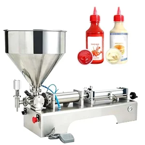 Horizontal Semi-Automatic Pneumatic Filling Machine for Viscous Liquids, Honey, Wax and Paste