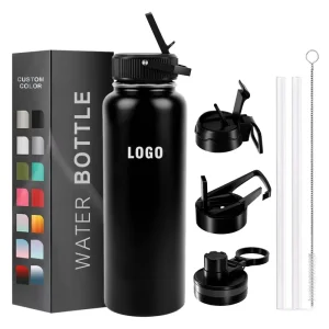 Hot Sales Business Gift 12 24 32 40 64 Oz 1 l Metal Stainless Steel Gym 1l Water Bottle Tumbler With Straw and Logo
