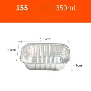 Hot Selling Aluminum Foil Food Containers Food Grade Disposable Rectangle Aluminium Foil Baking Pan Trays Bread Cake Butter