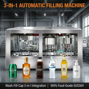 Industrial Automatic Monoblock Cooking Vegetable Olive Oil 3 in 1 Washing Filling Capping Production Line Oil Filling Machine