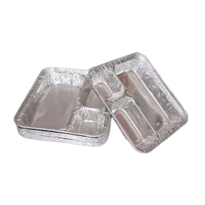 Inflight Multi-Compartment Foil Catering Tray Divided Meal Container for Airline Service and Delivery