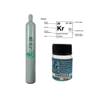 Kr Gas High Pressure Industrial Steel Gas Cylinder 99.9999% Purity for Chip Manufacturing