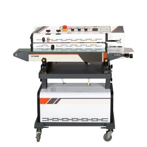 LF1080 Continuous Air Suction and Gas Flushing Band Sealer Vacuum Inflating Bag Sealing Machine