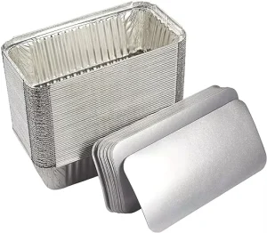 Large Aluminium Pans with Lids 8×4 in Disposable Foil Pan Food Containers Tin Pans for Takeaway Baking Frozen & Food Storage