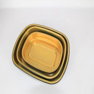 Large Capacity Black Aluminum Food Grade Oven Safe Recyclable Food Storage Container with Foil Lid