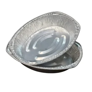 Large Oval Disposable Aluminum Foil Tray Heavy-Duty Oven-Safe Food Grade Container for Roasting Catering Takeout