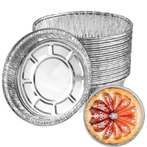 Lightweight Silver Aluminum Foil Oven-Safe Food-Grade Pie Pan Heat-Resistant Takeaway Food Container