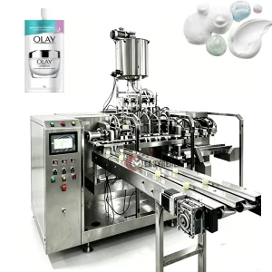 Linear High Speed Double Filler Head Automatic 5ml 10ml Thai Beauty Products Cosmetic Cream Spout Pouch Sachet Filling Machine