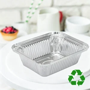 MESTAEK Food Grade 430ml Rectangle Aluminum Foil Baking Pans & Food Containers with PP Lids Aluminum Food Packaging