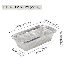 MESTAEK Food Grade Aluminum Foil Containers Rectangle Shape Disposable Aluminum Foil Container Baking Foil Pans Food Packaging