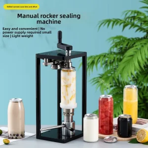 Manual Milk Tea Beverage Bottle and Can Capping Machine with Bearing Pop Press Rocker
