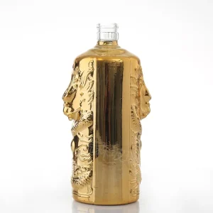 Metal Texture High end Glass Bottle Customized by the Winery Different Capacities 500ml 1000ml Exquisite Appear