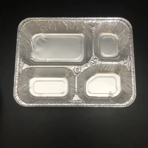Microwavable Aluminum Foil Container With Plastic Lid