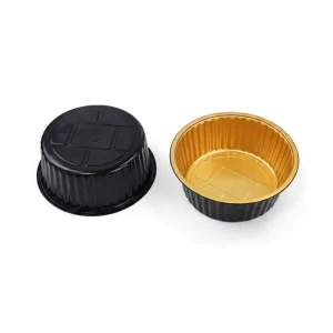 Microwavable Gold PP Aluminum Foil Round Container Freezer Oven Safe Food Grade Disposable Lid 5200ml